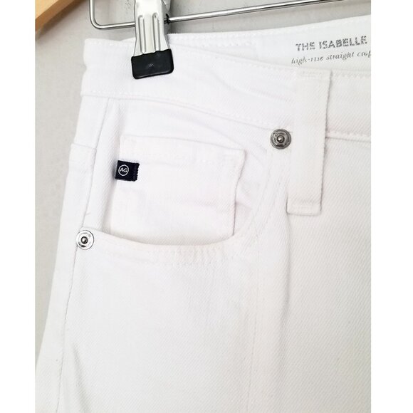 Ag Adriano Goldschmied The Isabelle High-Rise Straight Crop Jean Slit 27 White - Picture 8 of 16